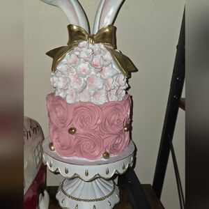 SOLD Pink and White Decorative Cake Stand by